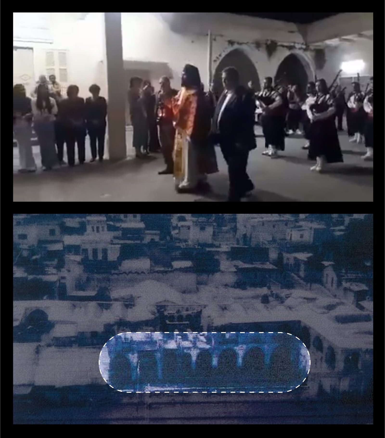 Images of archaeological sites in Gaza's Old City: Khan al-Zait, the Old City, and the church