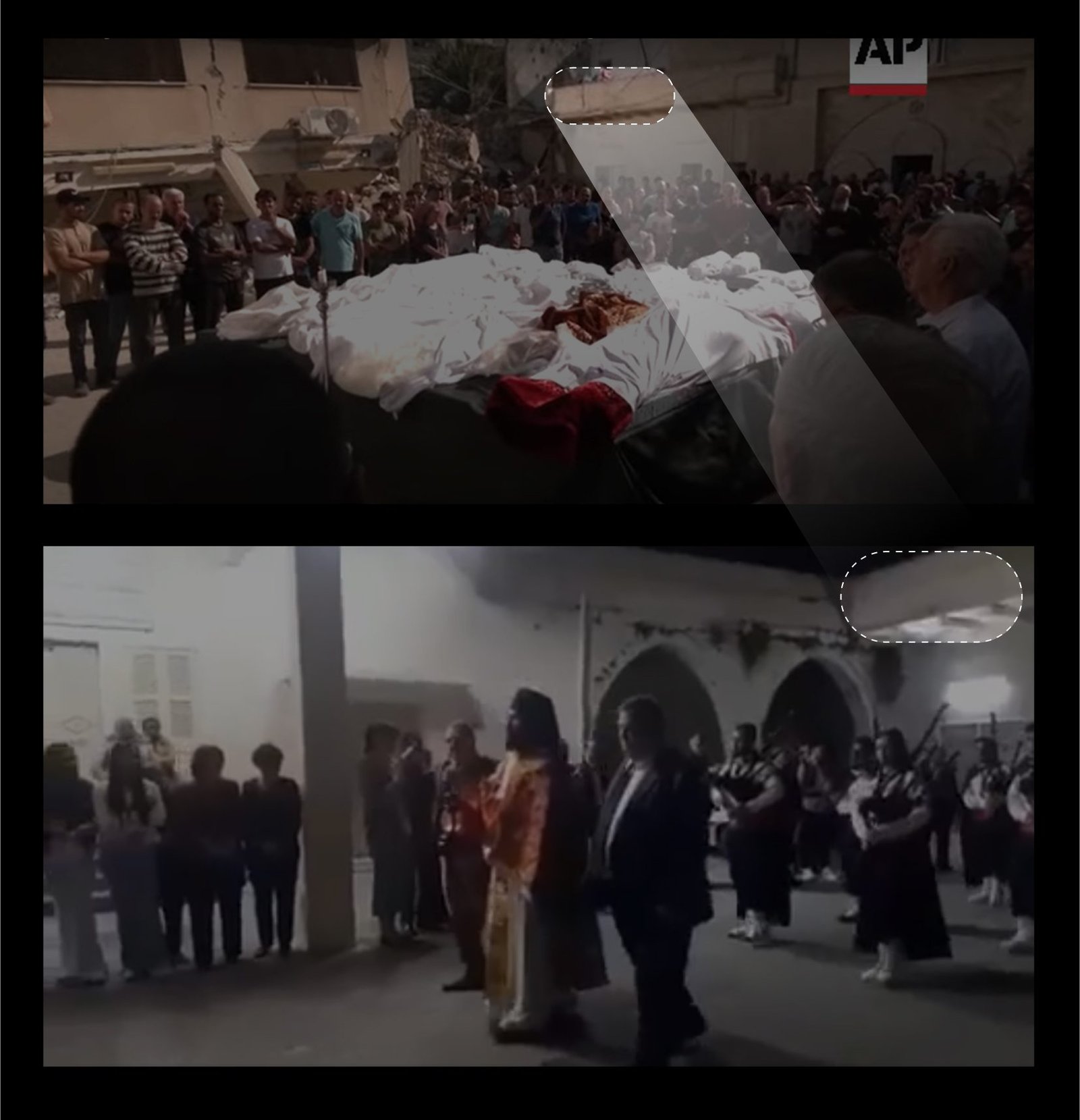 Images from the funeral on October 20 and ceremonies from inside the Saint Porphyrius church compound