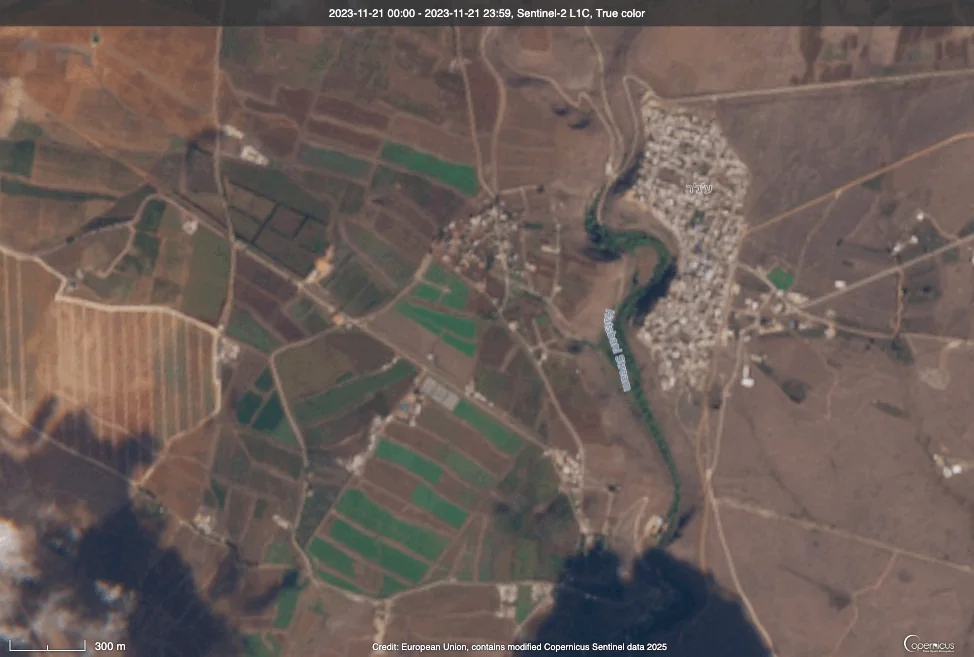 Comparison of satellite images of vegetation cover