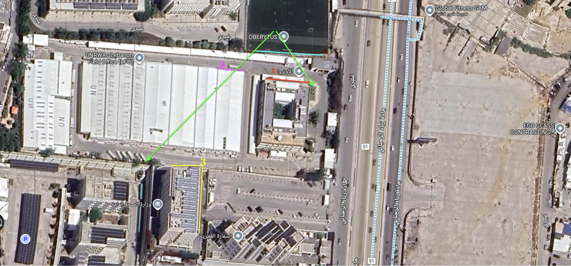 A screenshot from Google Maps showing a match in landmarks