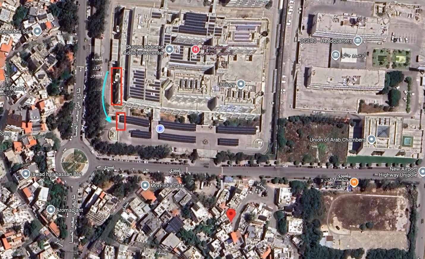 A satellite image from Google Maps