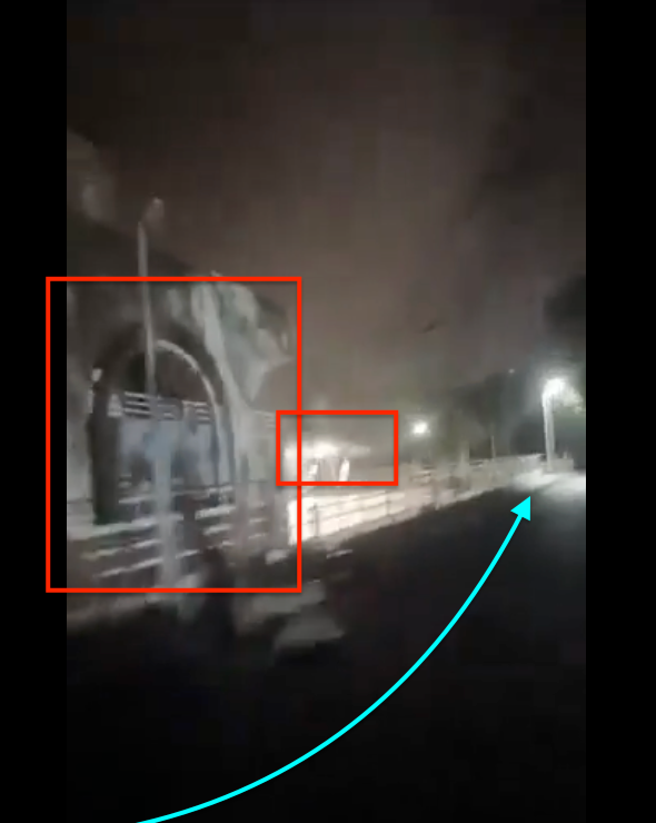 A screenshot from the video showing the eyewitness running