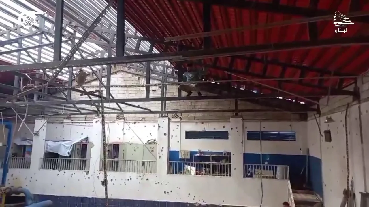 Another image of the damaged Wazzani Project Station building