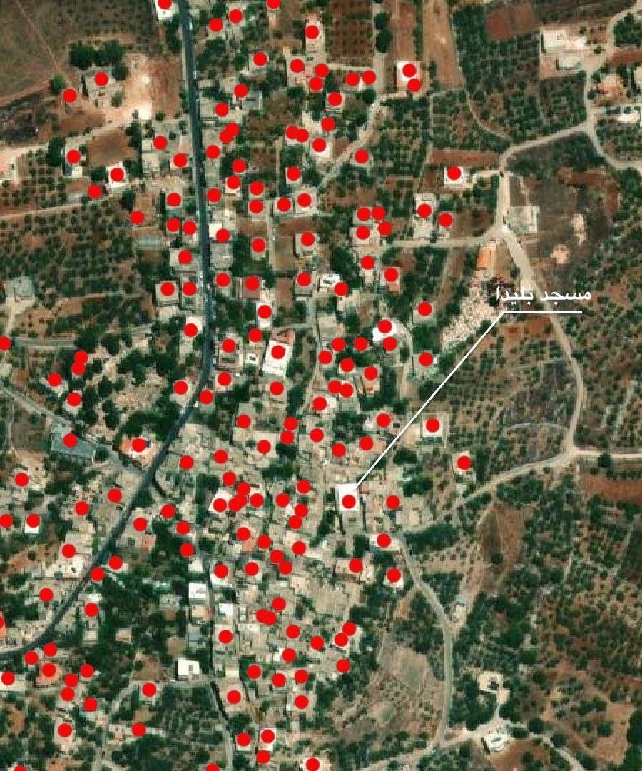 Analysis of buildings damaged by shelling and bulldozing