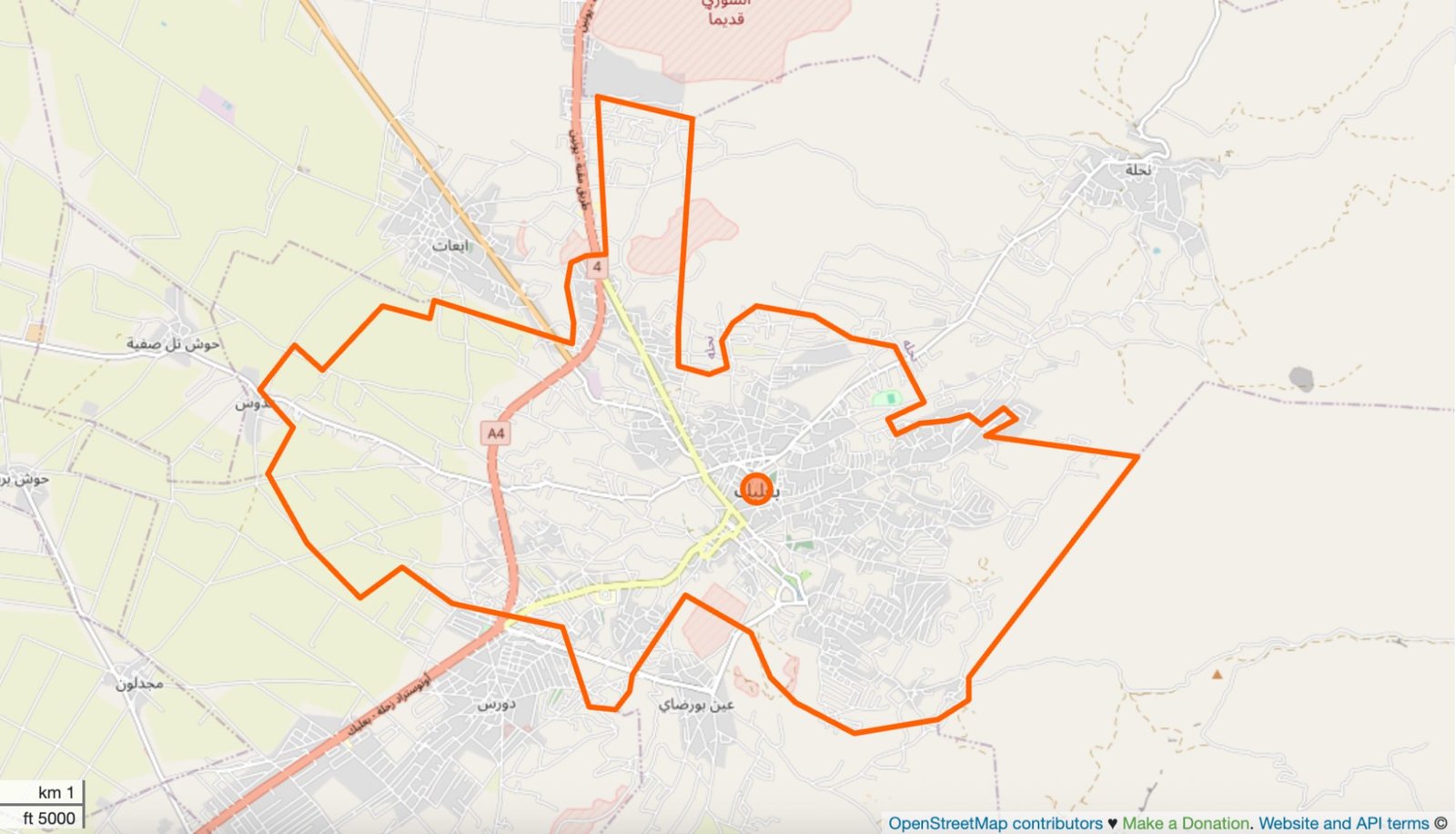 خريطة قضاء بعلبك
