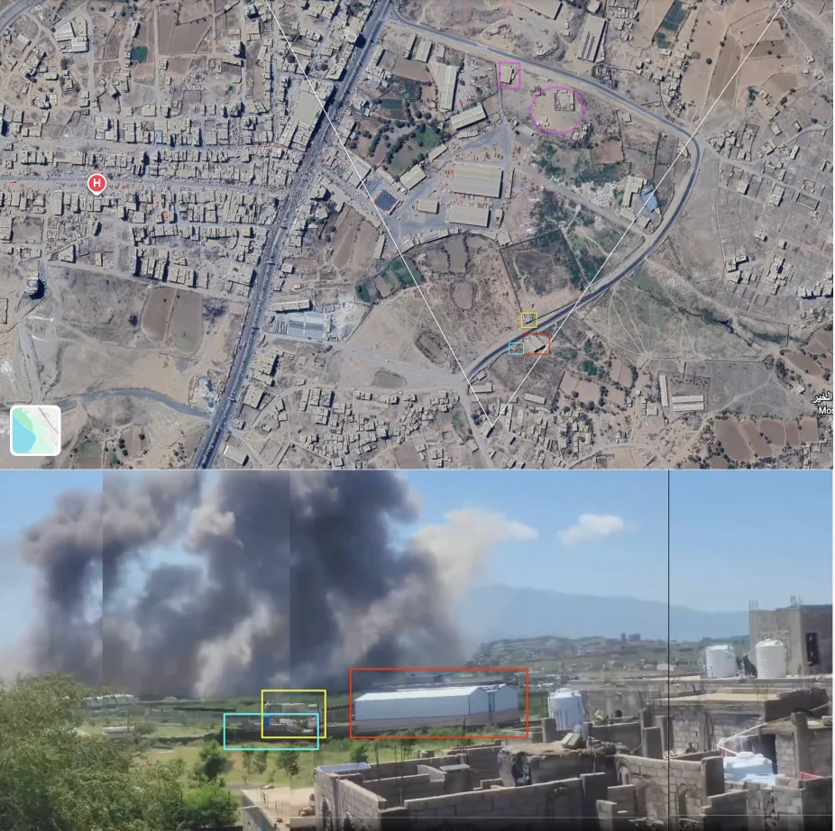 مطابقة لقطة من فيديو عنتر الحليمي مع صور الأقمار الصناعية