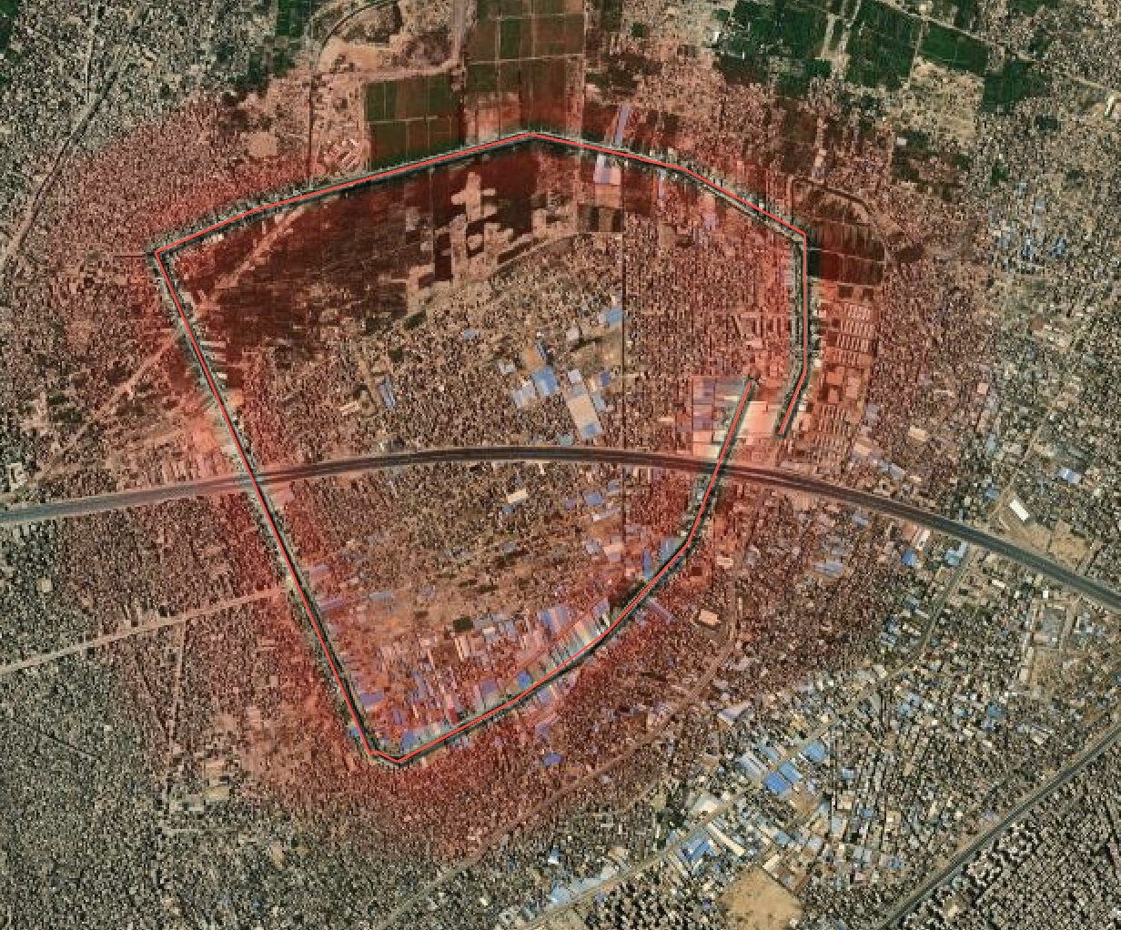 Data map showing the size of the area affected by the polluted Belbeisi Drain, which stretches between Cairo and Qalyubia governorates, covering a total of 44 square kilometers